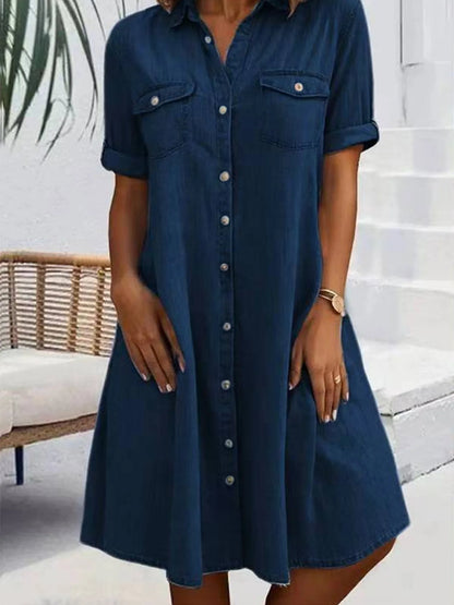 Indigo Utility Shirt Dress